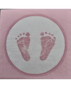 Servetten geboorte meisjes voetjes