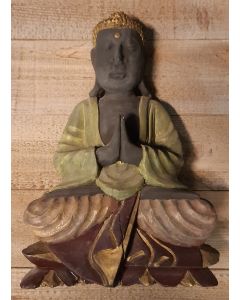 Boeddha hout groen tinten