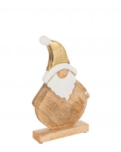 Kerstman van hout klein 30 cm