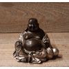 Lucky Boeddha zwart-zilver 8 cm